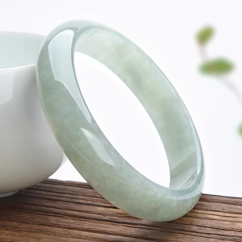 Bracelets - Myanmar Old Mine Bracelet, Light Jade