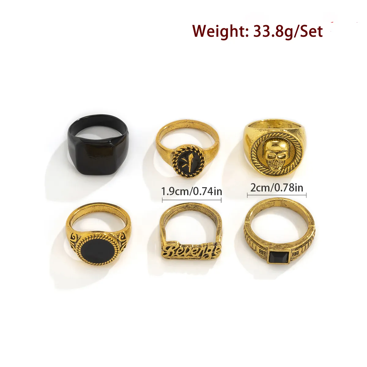 6Pcs/Set Goth Vintage Skeleton - Vintage Punk Knuckle Rings Set 评论和价格
