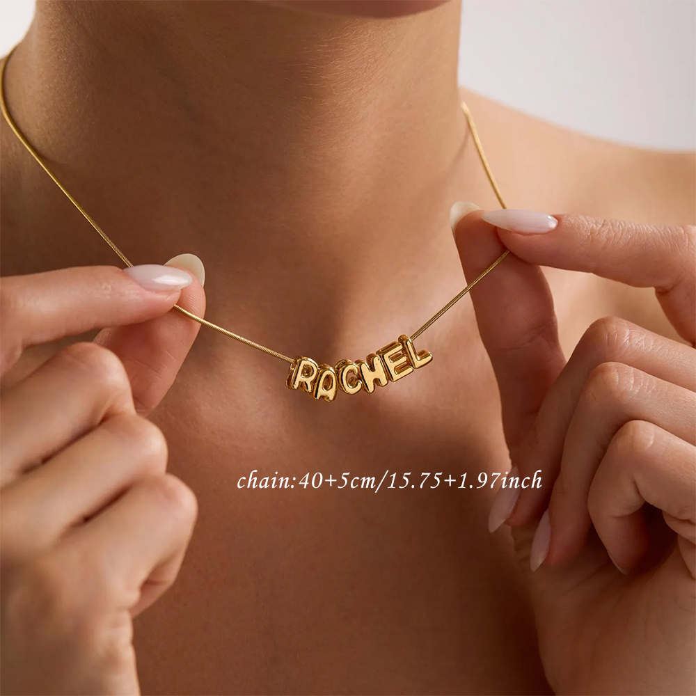 Custom Balloon Initial Name Ne - Custom Name Necklace Stainless Steel 评论和价格
