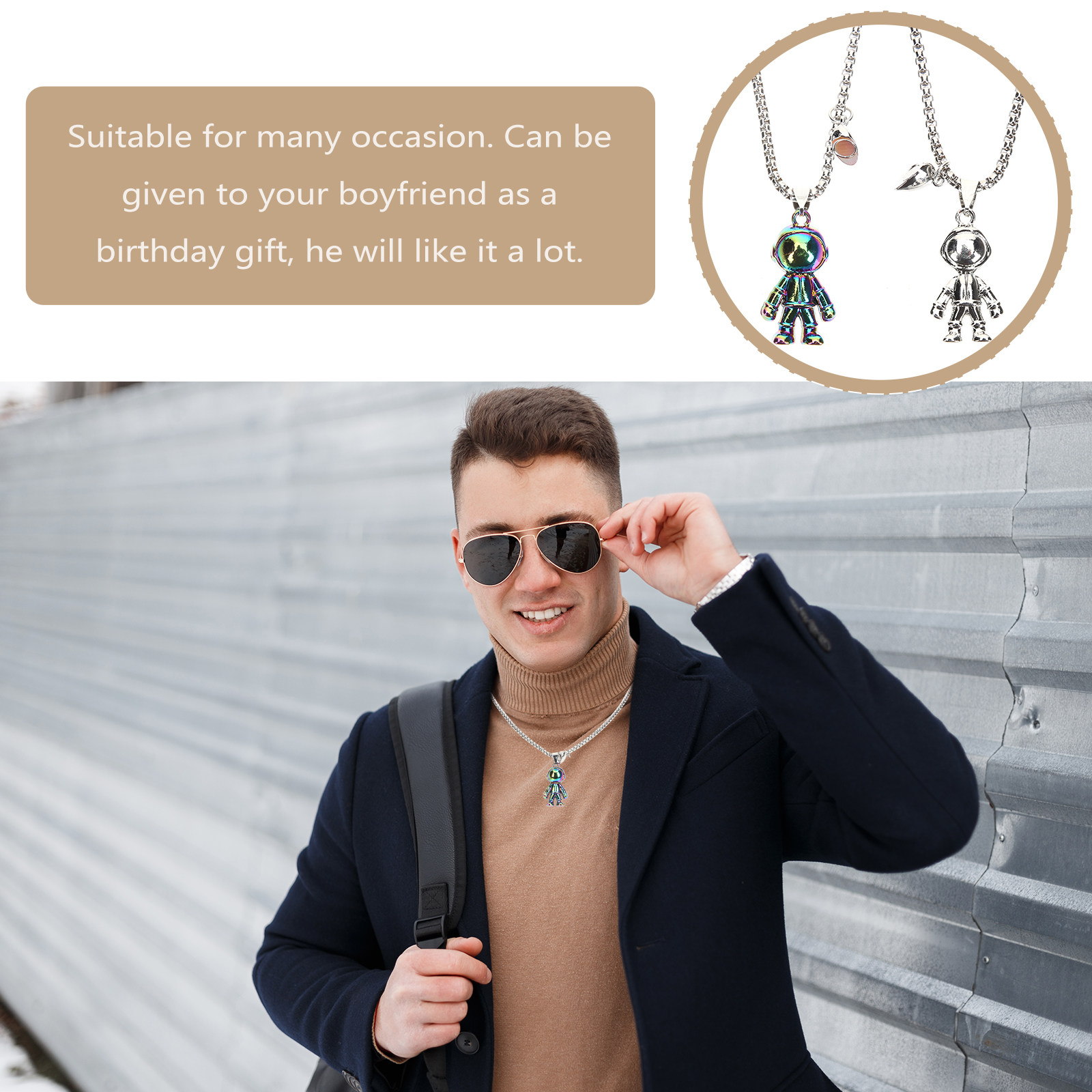 1Pair Couple Matching Necklace - Magnetic Couple Matching Necklaces 评论和价格
