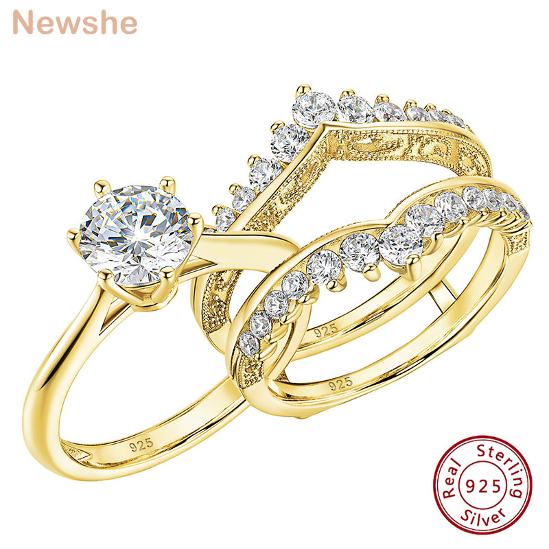 Newshe 14k Yellow Gold Plated  - Moissanite Engagement Ring 1 Carat 评论和价格