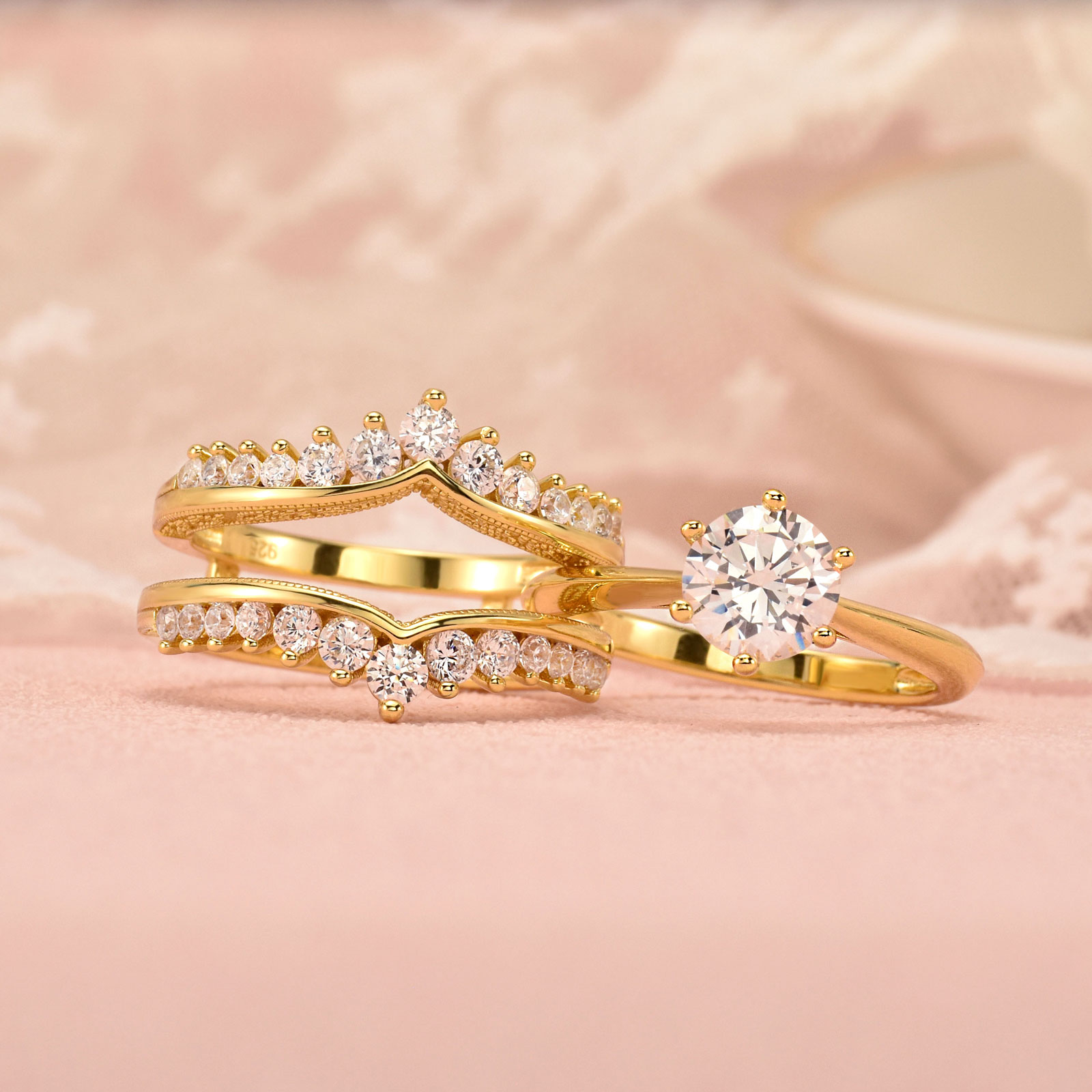 Newshe 14k Yellow Gold Plated  - Moissanite Engagement Ring 1 Carat 评论和价格