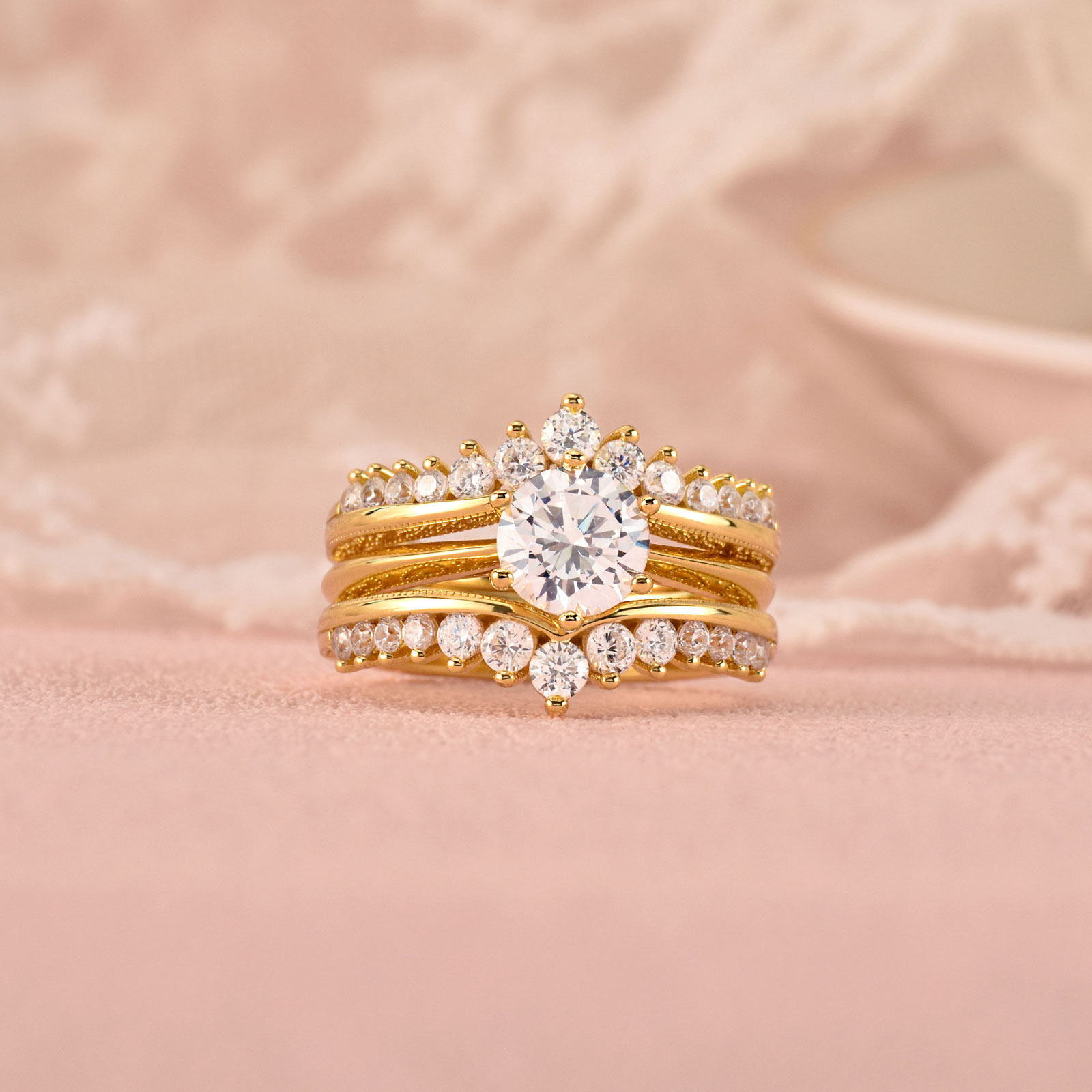 Newshe 14k Yellow Gold Plated  - Moissanite Engagement Ring 1 Carat 评论和价格