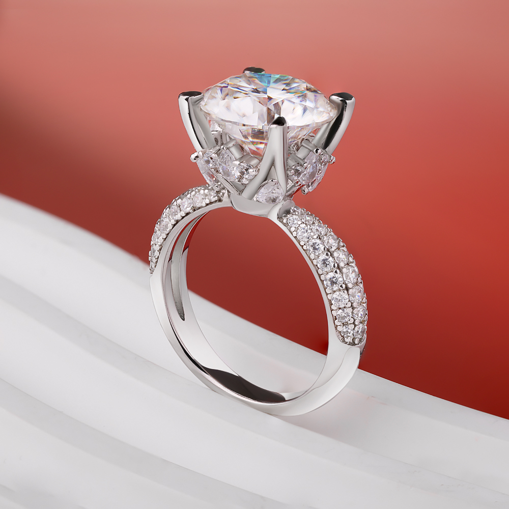 BXINY D Color 5CT Moissanite R - Moissanite Engagement Ring 1 Carat 评论和价格