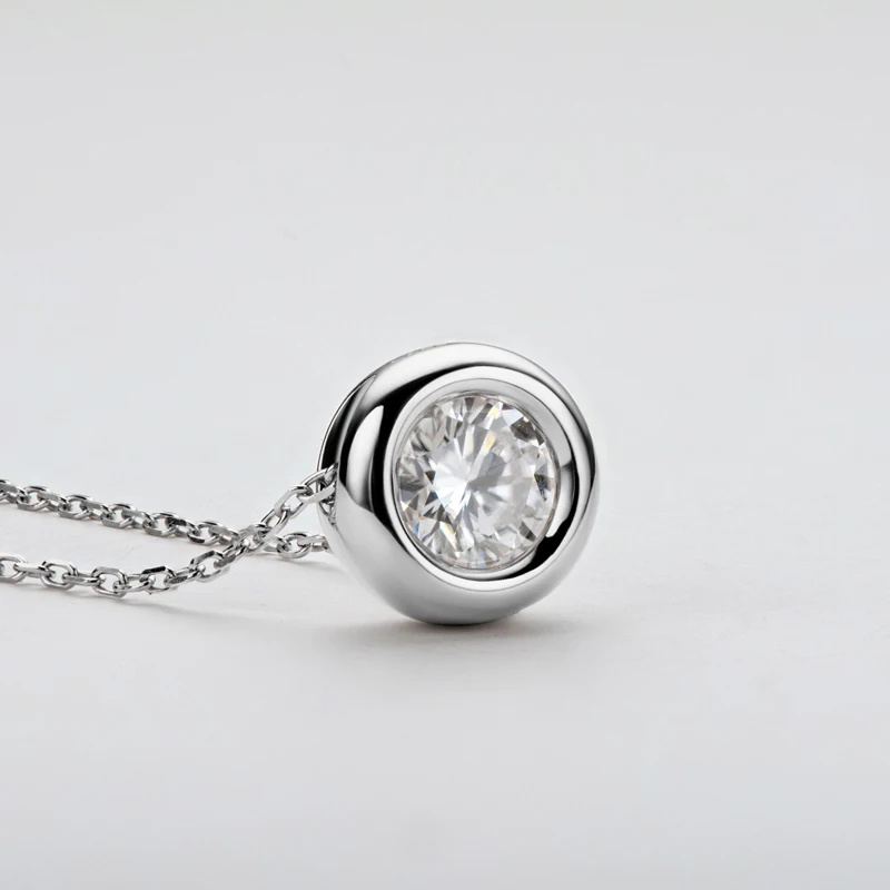 1ct 2ct 3ct D VVS1 Bezel Moiss - 925 Sterling Silver Chain Necklace Men 评论和价格