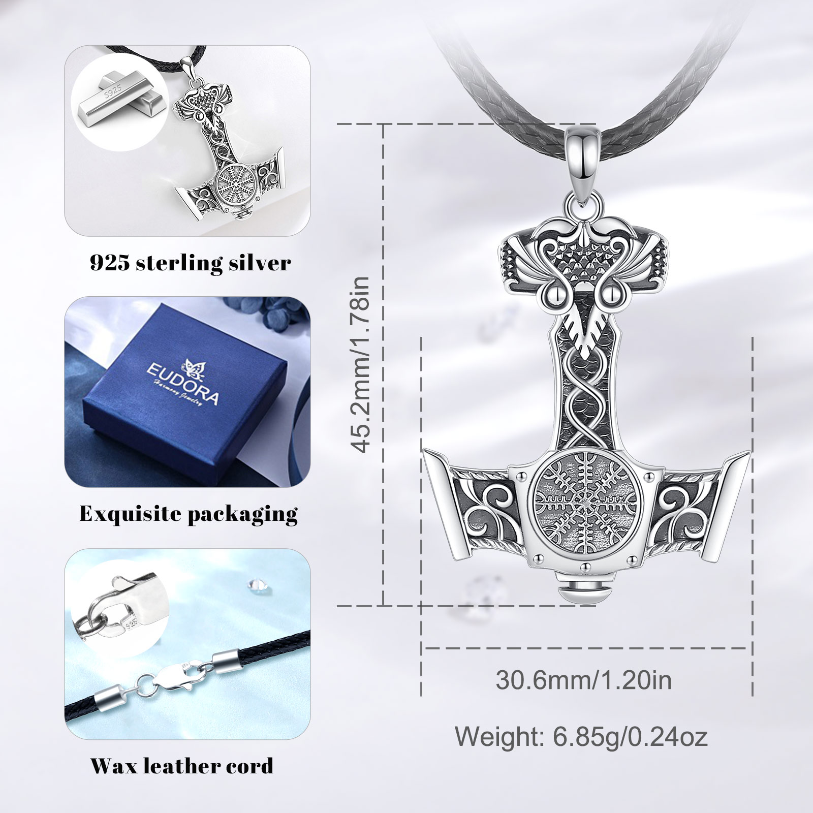 Eudora 925 Sterling Silver Nor - 925 Sterling Silver Chain Necklace Men 评论和价格