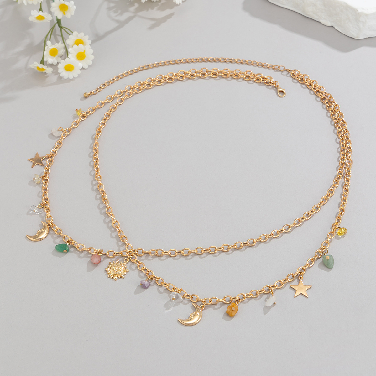 Boho Star Moon Sun Pendant Wai - Body Jewelry 评论和价格
