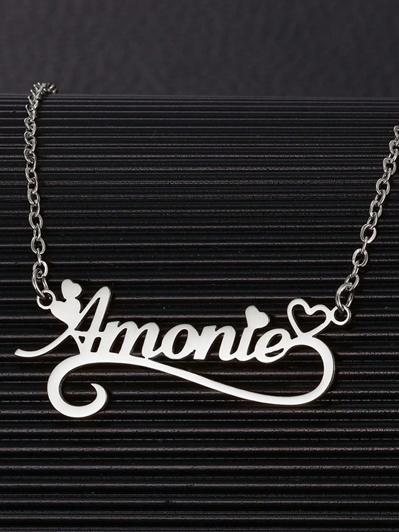 Custom Name Hollow Heart Neckl - Custom Name Necklace Stainless Steel 评论和价格