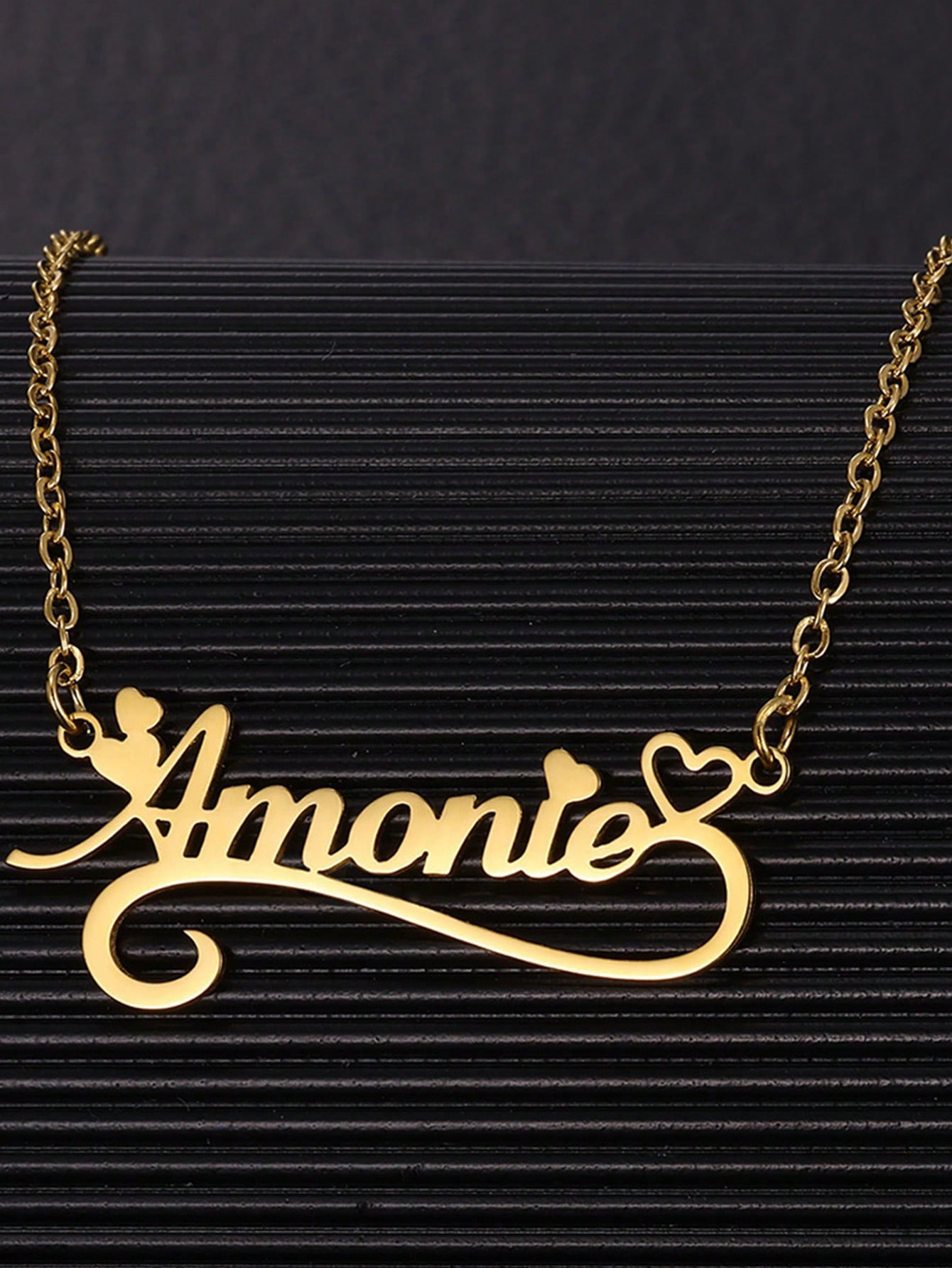 Custom Name Hollow Heart Neckl - Custom Name Necklace Stainless Steel 评论和价格