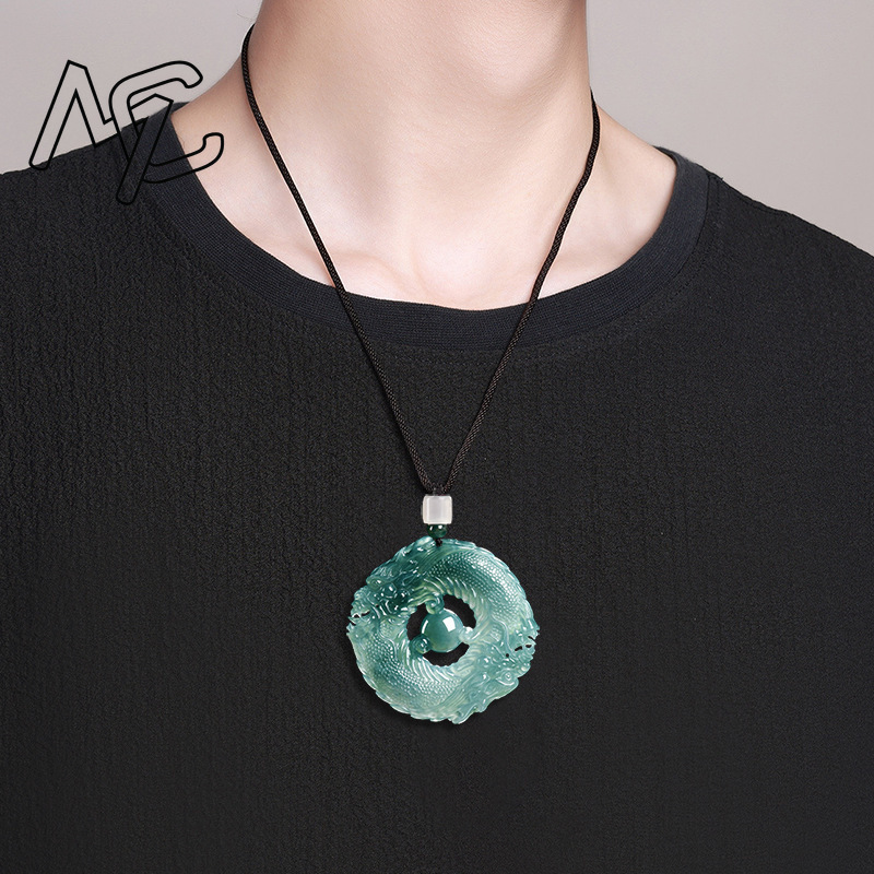 Natural Real Emerald Blue Wate - Necklaces 评论和价格