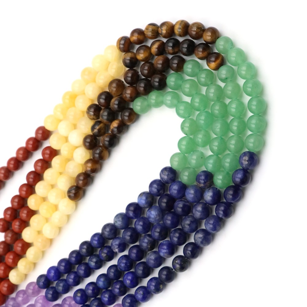 Natural 7 Chakra Crystal Beads - Crystal Pendant Necklace Natural Stone 评论和价格