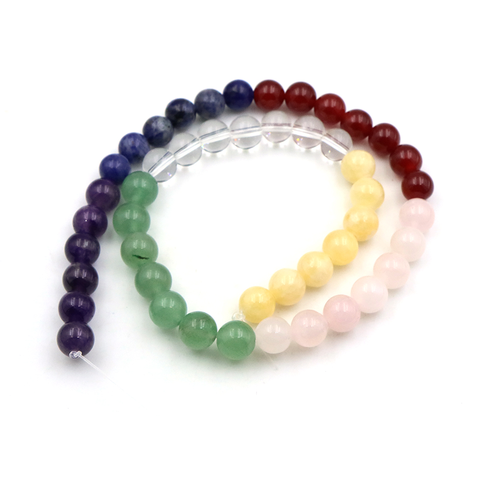 Natural 7 Chakra Crystal Beads - Crystal Pendant Necklace Natural Stone 评论和价格