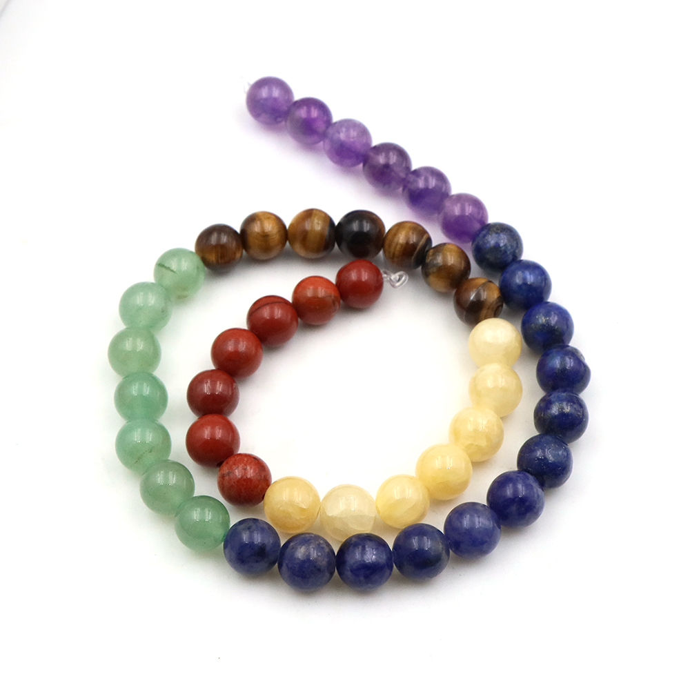 Natural 7 Chakra Crystal Beads - Crystal Pendant Necklace Natural Stone 评论和价格