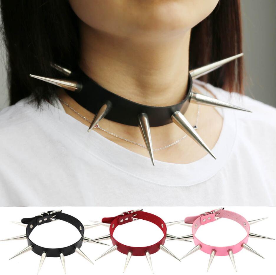 Emo Spike Choker Punk Collar F - Goth Punk Spike Choker 评论和价格