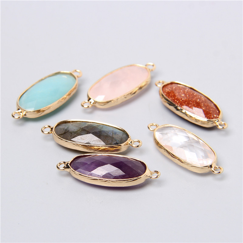 2pcs 10X26mm Natural Double Lo - Crystal Pendant Necklace Natural Stone 评论和价格