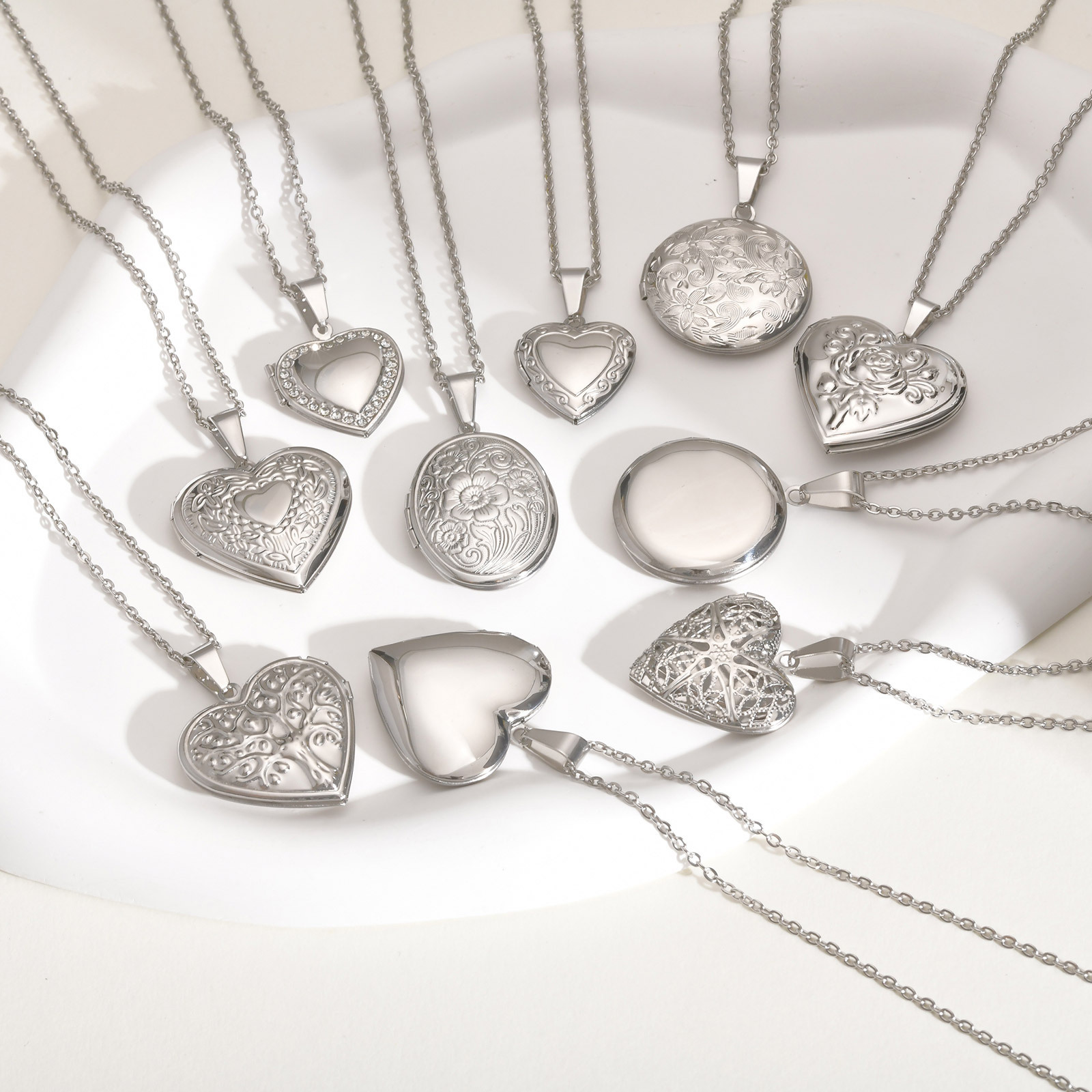 Vnox Dainty Heart Photos Penda - Heart Locket Necklace Photo 评论和价格