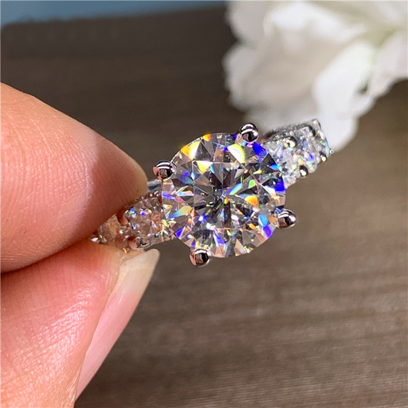 Custom Solid 18K Au750 White G - Moissanite Engagement Ring 1 Carat 评论和价格