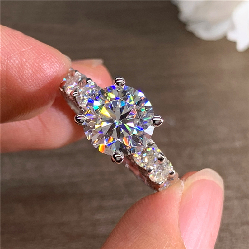 Custom Solid 18K Au750 White G - Moissanite Engagement Ring 1 Carat 评论和价格