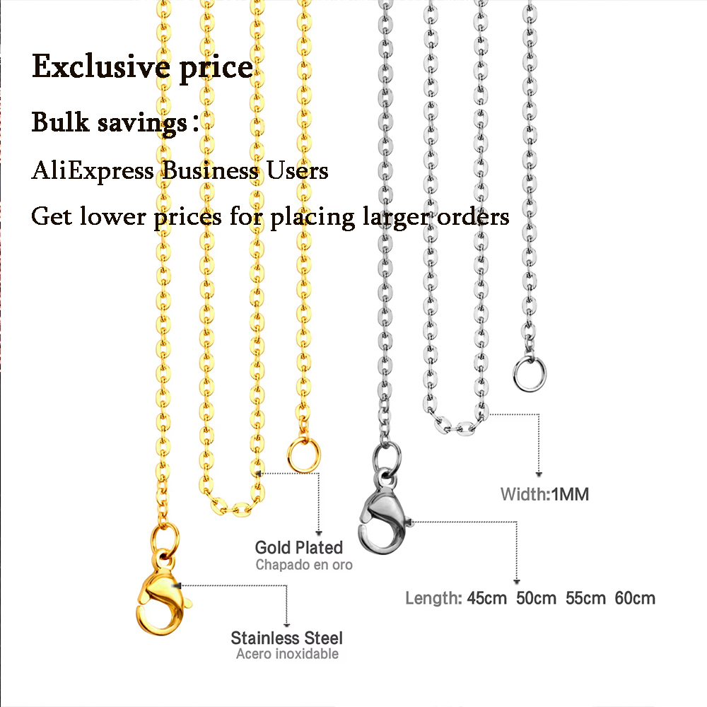 LUXUSTEEL 1-2mm 1/10Pcs/Lot St - Cuban Link Chain 12Mm 评论和价格