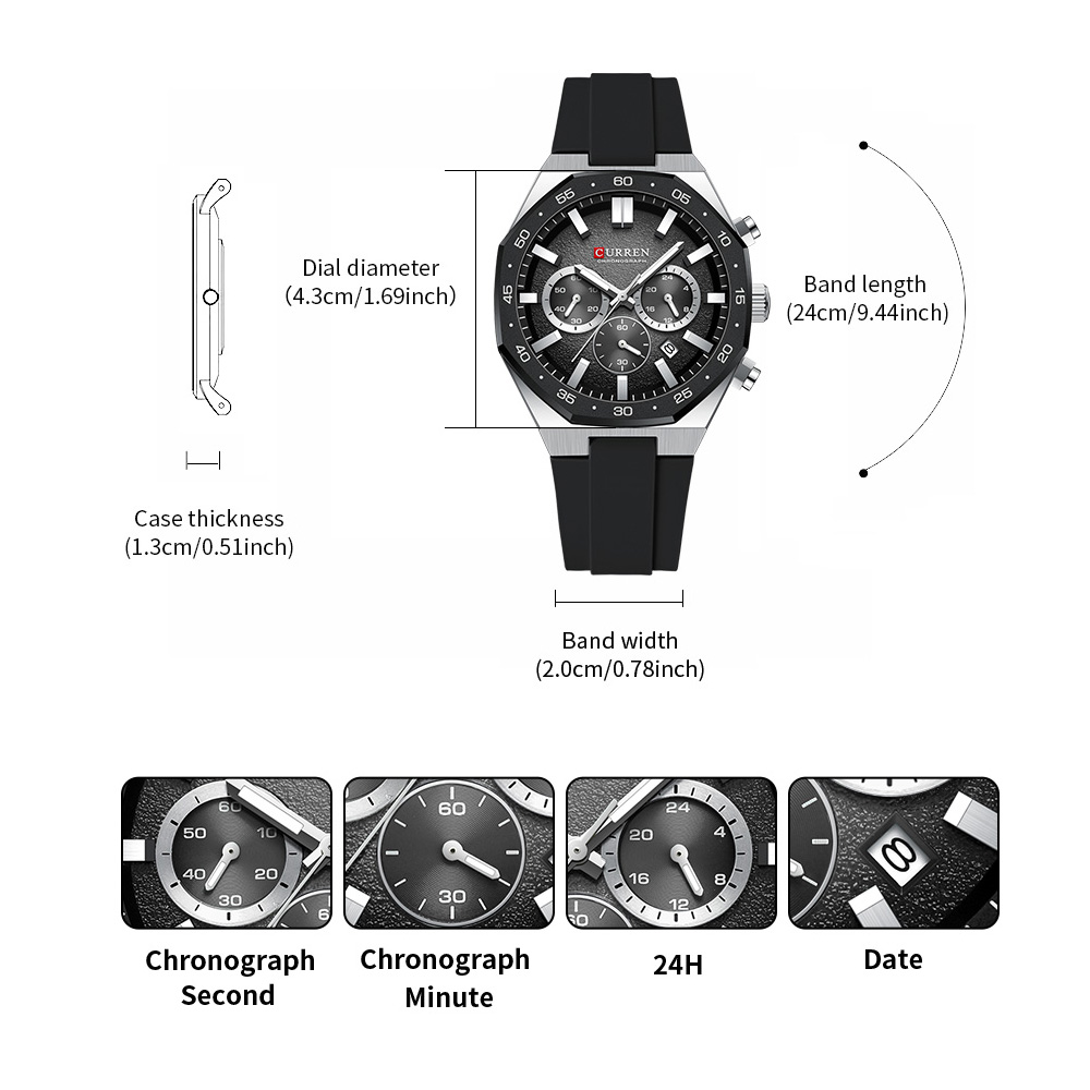 CURREN Fashion Casual Men Spor - Watch Accessories 评论和价格
