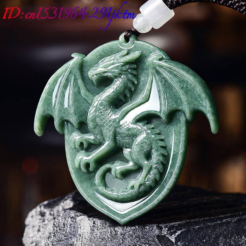 Natural Burmese Jadeite Dragon - Necklaces 评论和价格