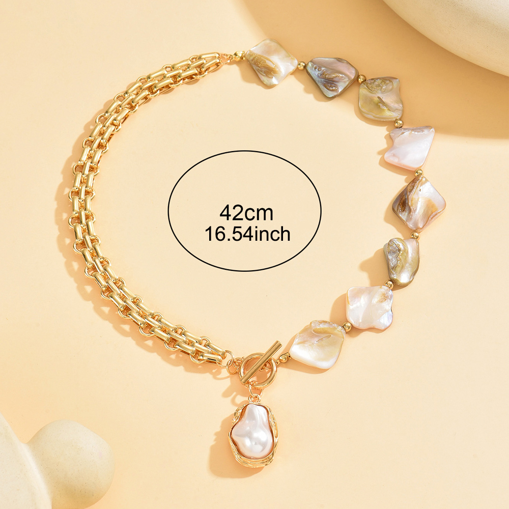 Vintage Boho Irregular Shell B - Pearl Choker Necklace Vintage 评论和价格