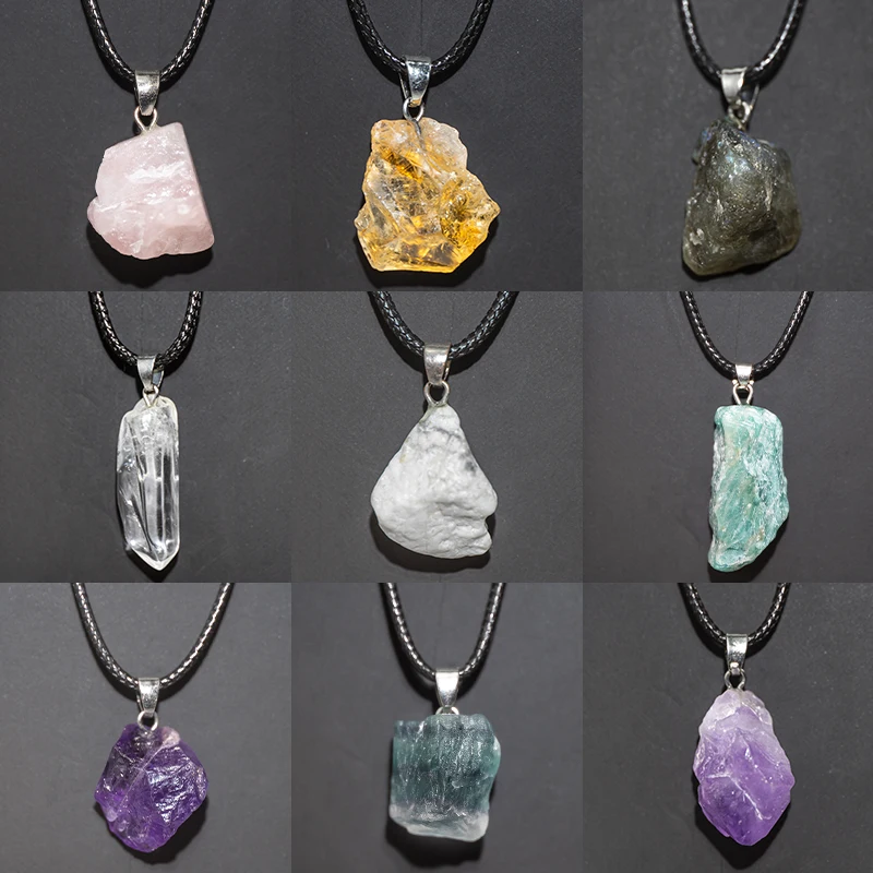 Natural Amethysts Flower Neckl - Crystal Pendant Necklace Natural Stone 评论和价格